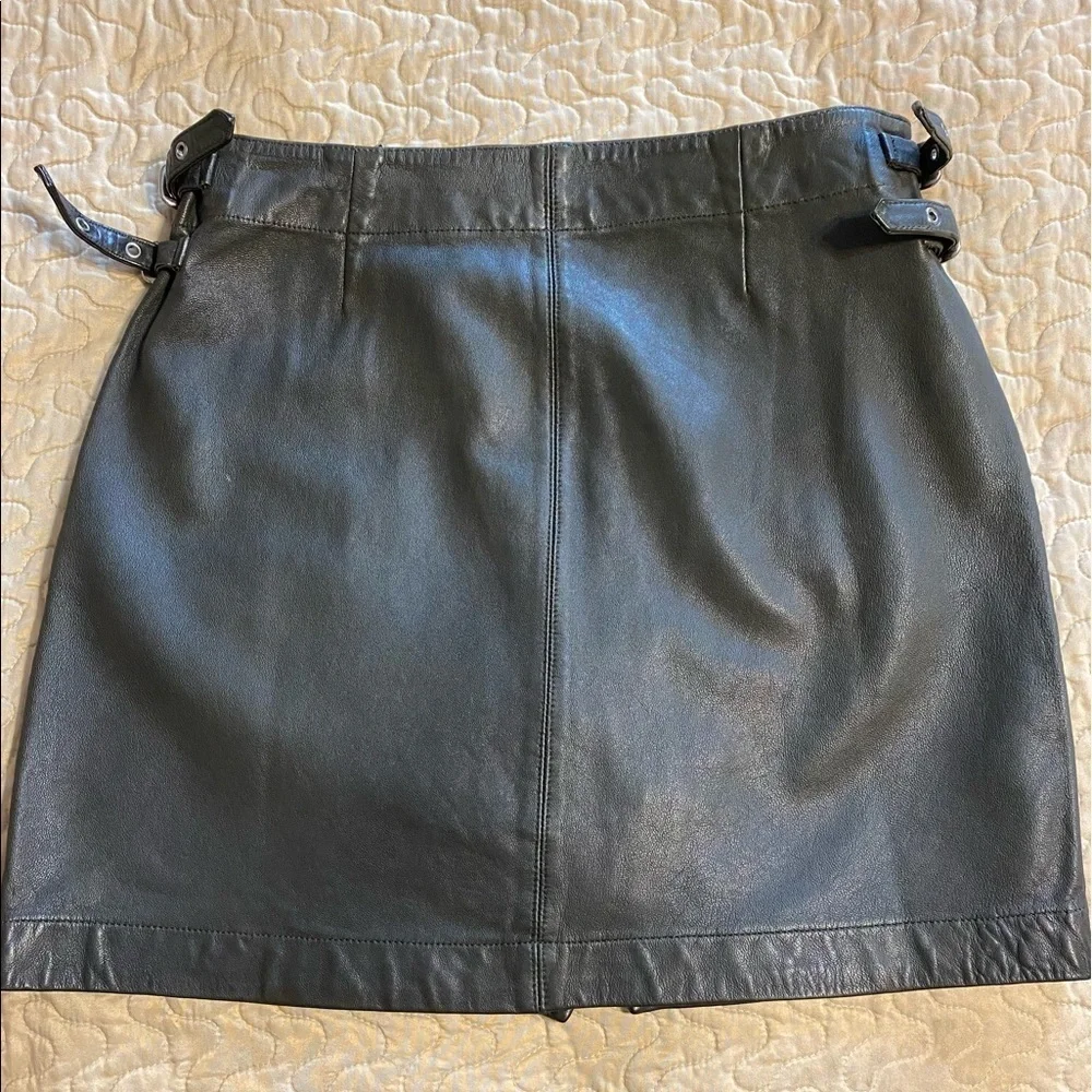 “FRYE” Diya Leather Moto Mini Skirt - Picture 12 of 16